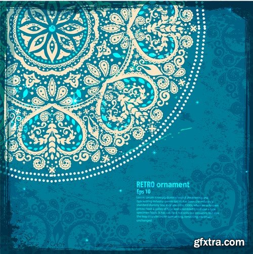 Collection of vector image background is Indian style calligraphic decorative element 25 EPS