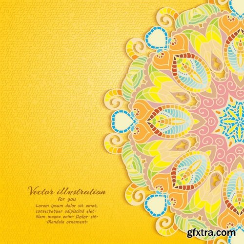 Collection of vector image background is Indian style calligraphic decorative element 25 EPS