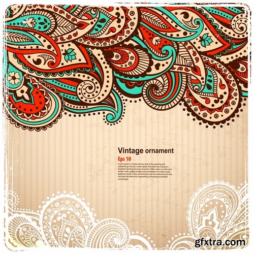 Collection of vector image background is Indian style calligraphic decorative element 25 EPS