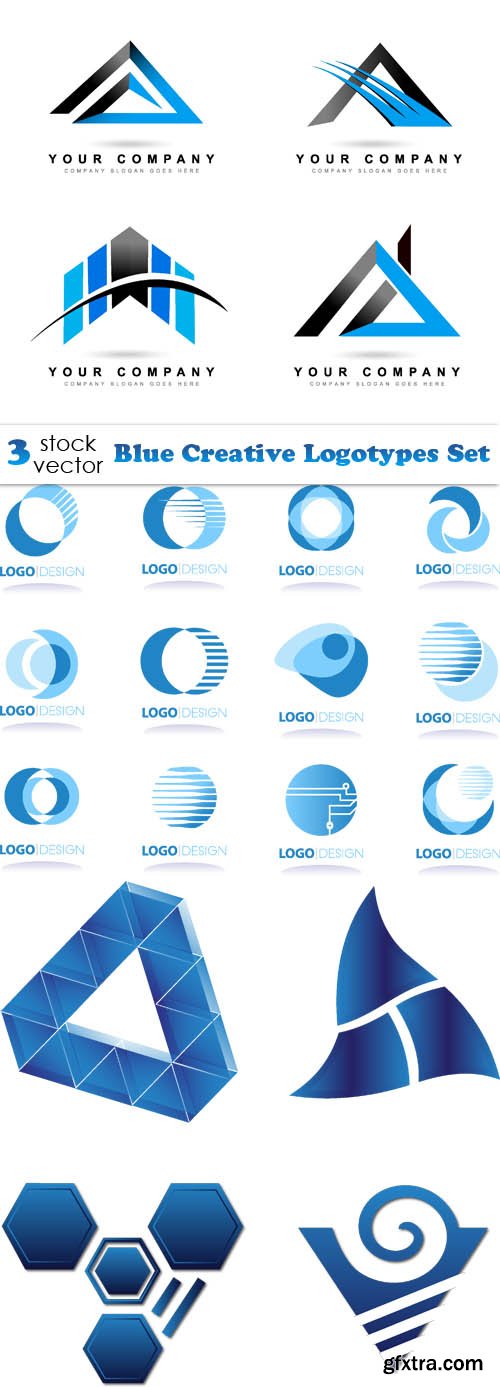 Vectors - Blue Creative Logotypes Set