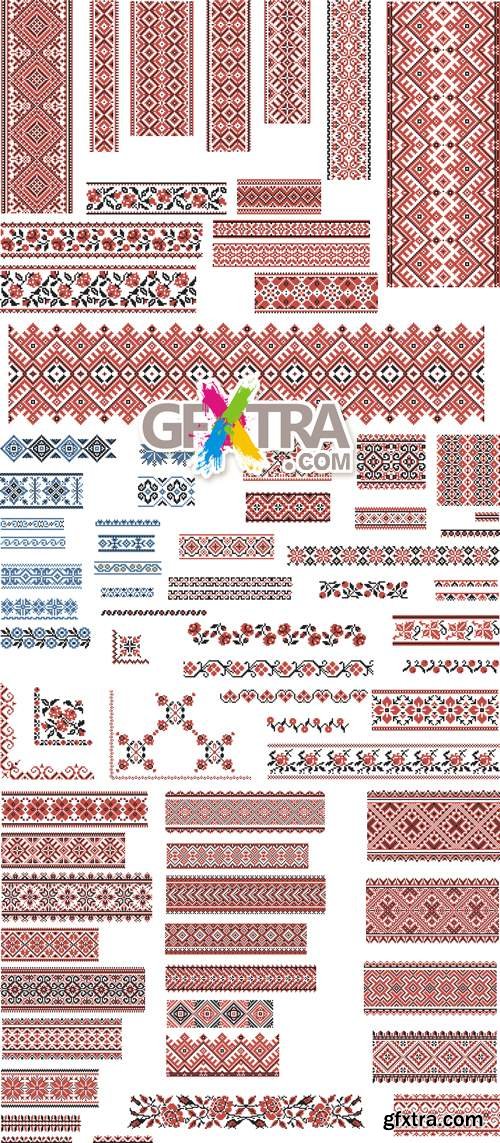 Ukrainian National Ornaments Vector