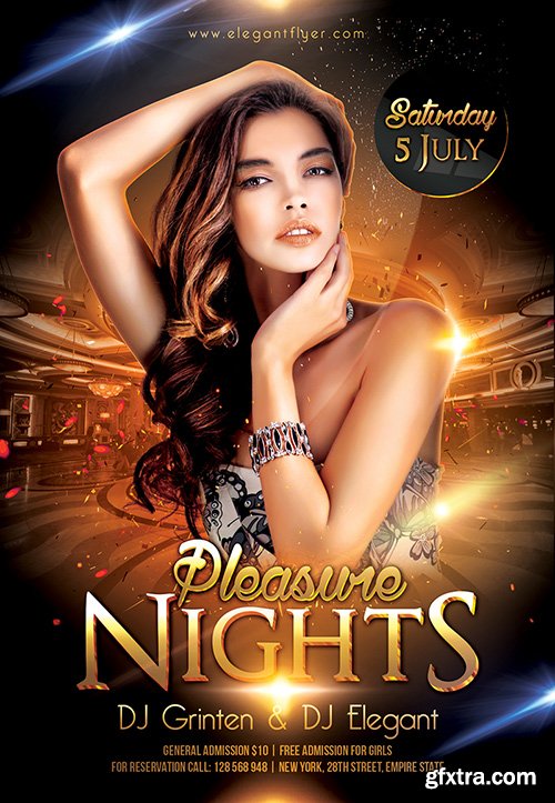 Pleasure Nights Flyer PSD Template + Facebook Cover
