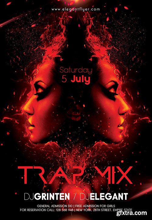 Trap Mix Flyer PSD Template + Facebook Cover