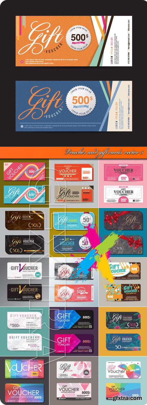 Voucher and gift cards vector 5