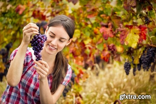 Collection beautiful girl woman with grape berry #2-25 HQ Jpeg