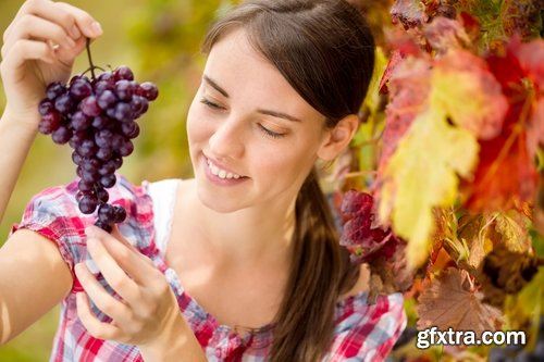 Collection beautiful girl woman with grape berry #2-25 HQ Jpeg