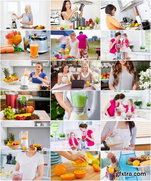 Collection of beautiful girl in the kitchen making fresh juice woman child 25 HQ Jpeg