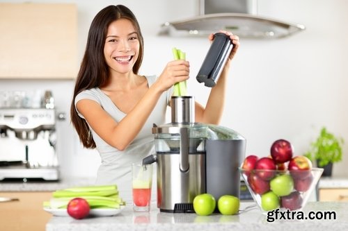 Collection of beautiful girl in the kitchen making fresh juice woman child 25 HQ Jpeg