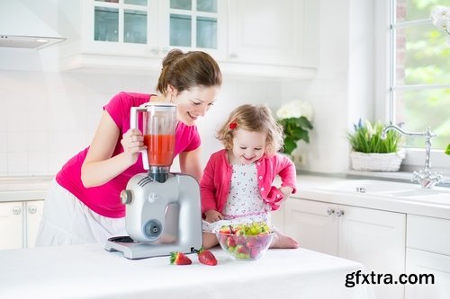 Collection of beautiful girl in the kitchen making fresh juice woman child 25 HQ Jpeg