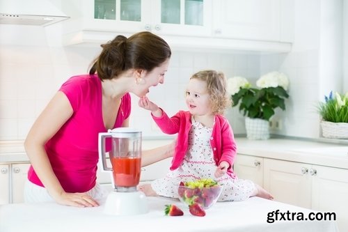 Collection of beautiful girl in the kitchen making fresh juice woman child 25 HQ Jpeg