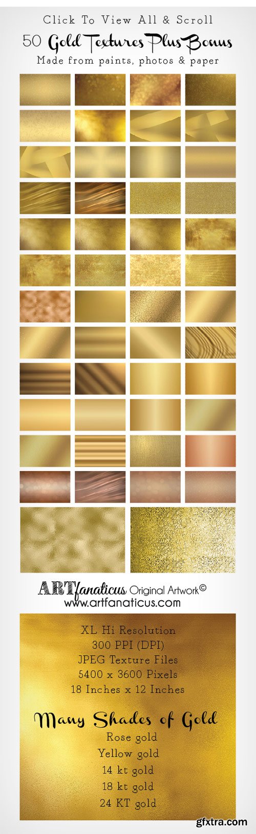 CM 316920 - 50 Gold Shine Textures + Bonus