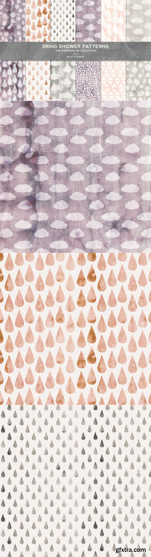 Spring Shower Watercolor Patterns - CM 238329