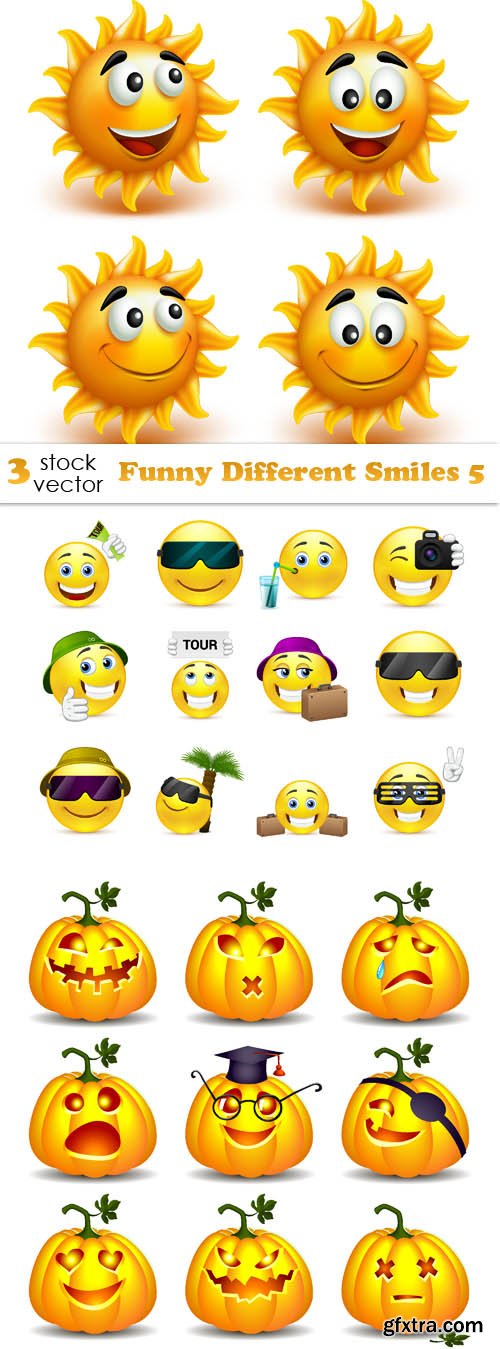 Vectors - Funny Different Smiles 5