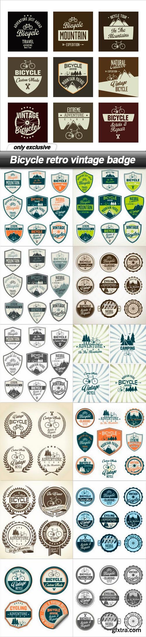 Bicycle retro vintage badge - 13 EPS