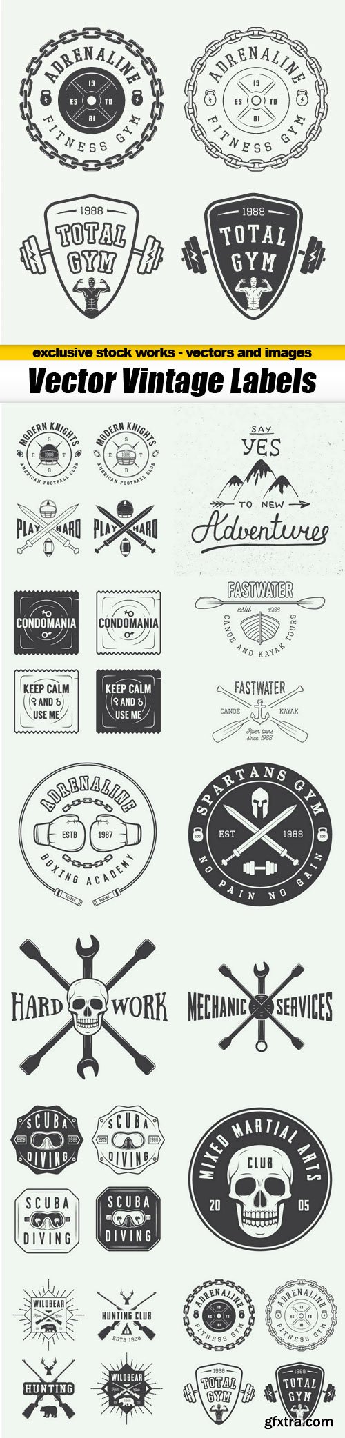 Vector Vintage Labels - 12x EPS