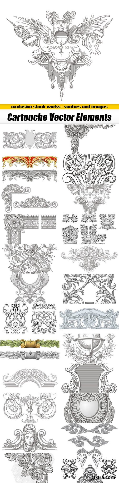 Cartouche Vector Elements - 25x EPS