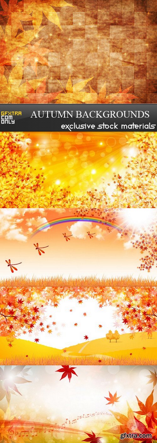 Autumn Backgrounds - 5xAI