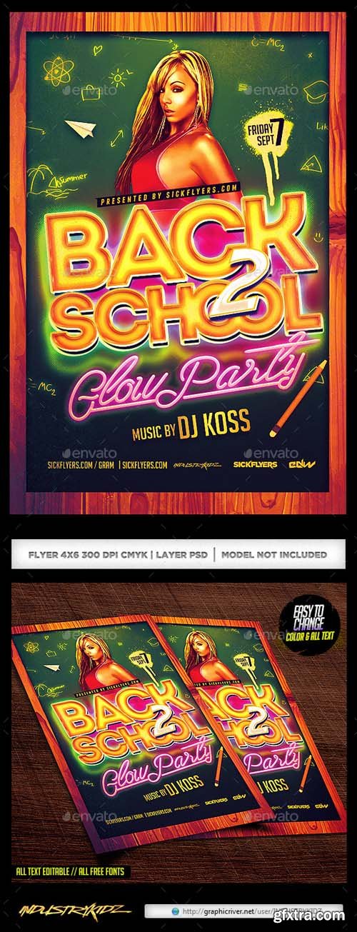 Back To School Glow Party Flyer