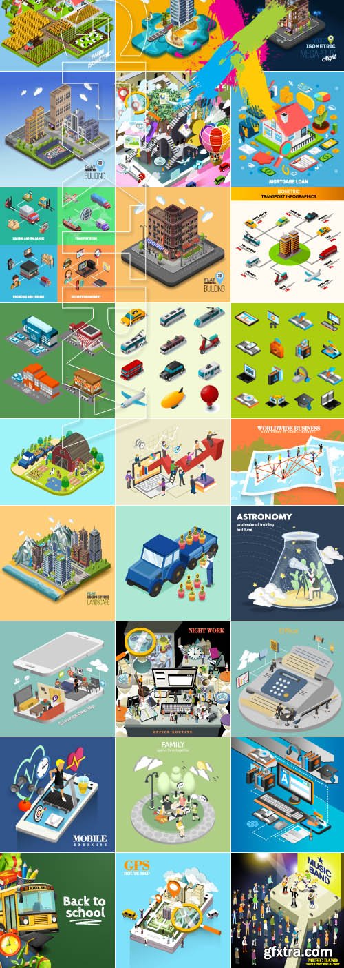 Isometric flat concept 3D illustration vector