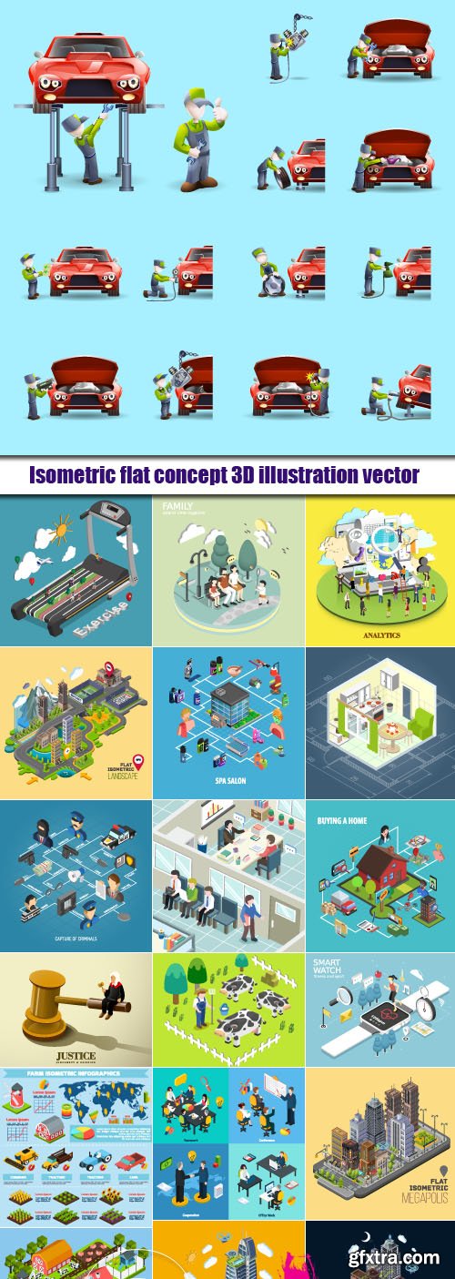 Isometric flat concept 3D illustration vector