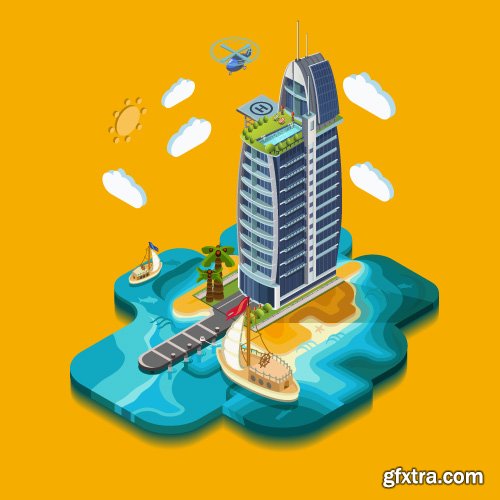 Isometric flat concept 3D illustration vector