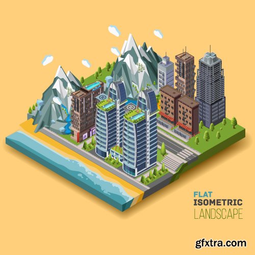 Isometric flat concept 3D illustration vector