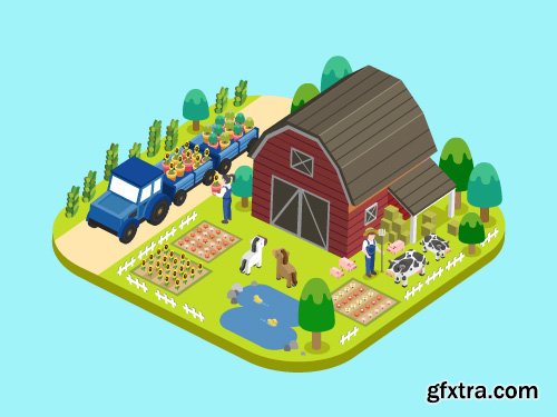 Isometric flat concept 3D illustration vector