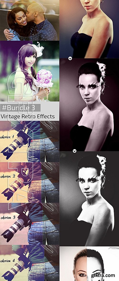 GraphicRiver - 4 in1 Digital Vintage Retro Wedding HDR B&W Bundle 12588069