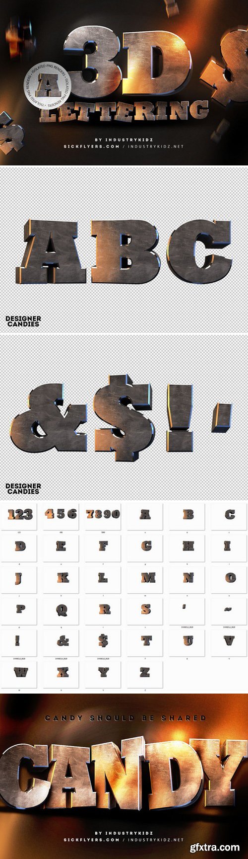 3D Metal Lettering – Pack