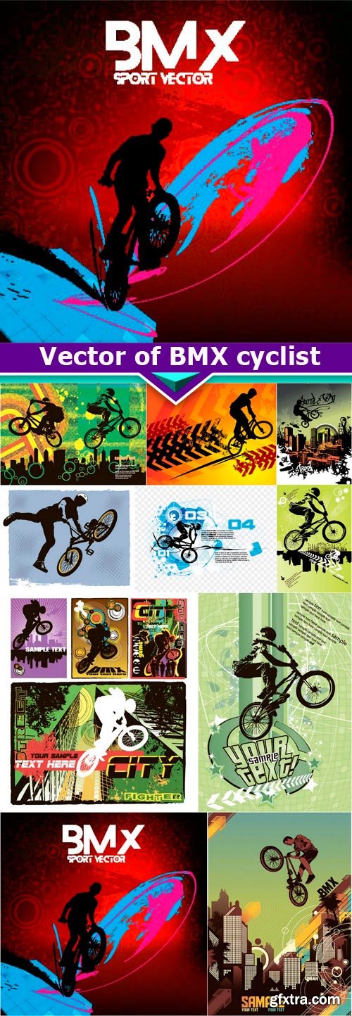 Vector of BMX cyclist 10X EPS