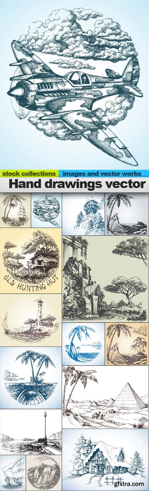 Hand drawings vector, 15 x EPS