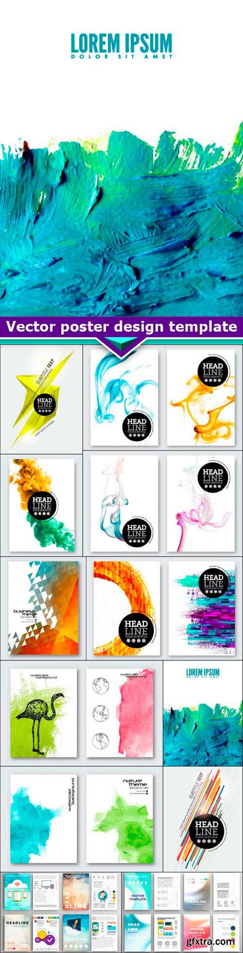 Vector poster design template 12X EPS