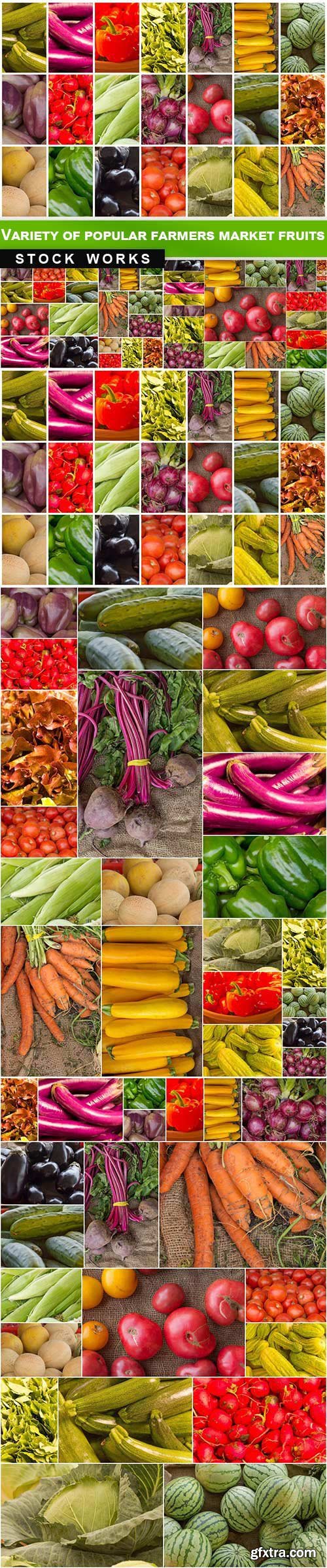 Variety of popular farmers market fruits - 5 UHQ JPEG