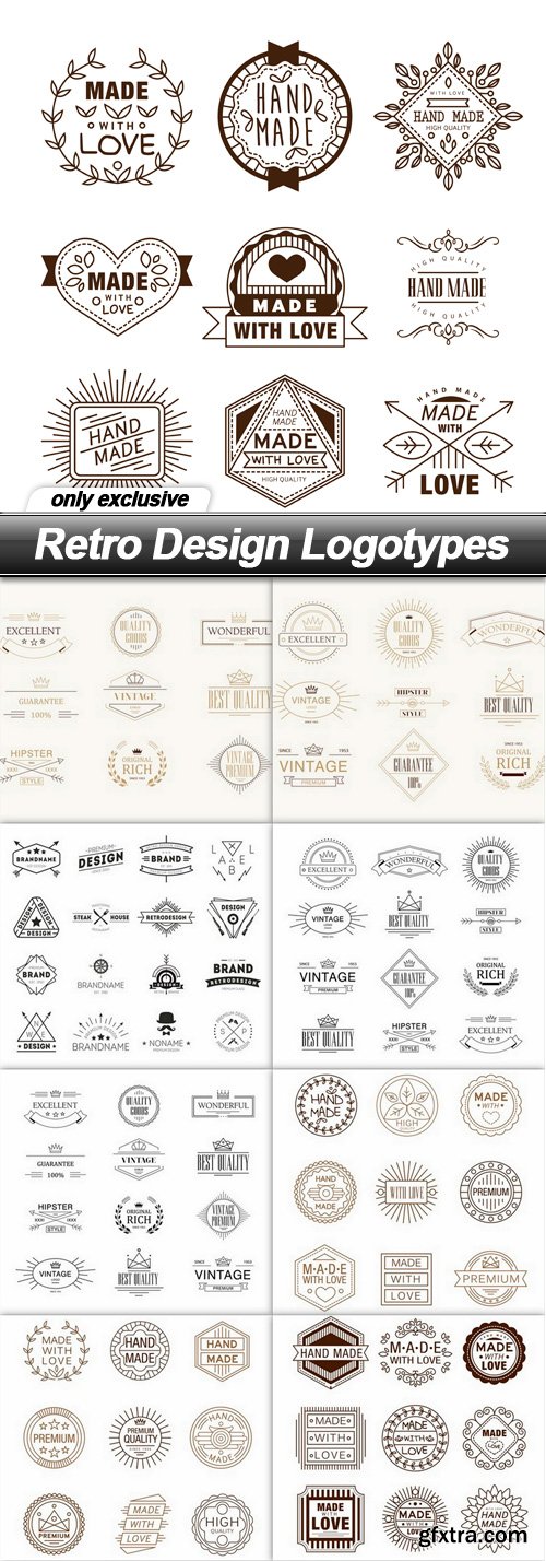 Retro Design Logotypes - 9 EPS