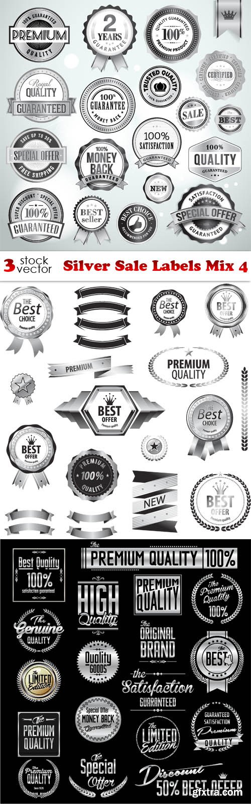 Vectors - Silver Sale Labels Mix 4