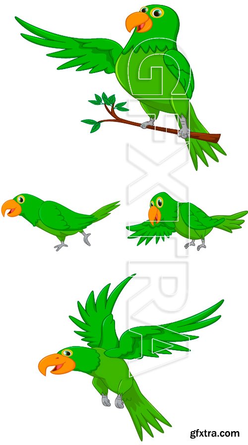 Stock Vectors - Cute parrot cartoon