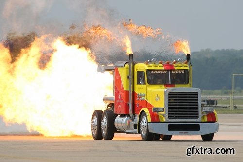 Collection truck racing track bigfoot truck with a jet engine 25 HQ Jpeg