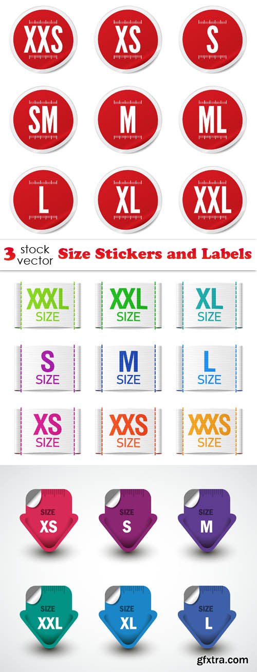 Vectors - Size Stickers and Labels