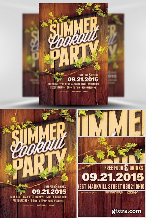 Summer Cookout Party Flyer Template