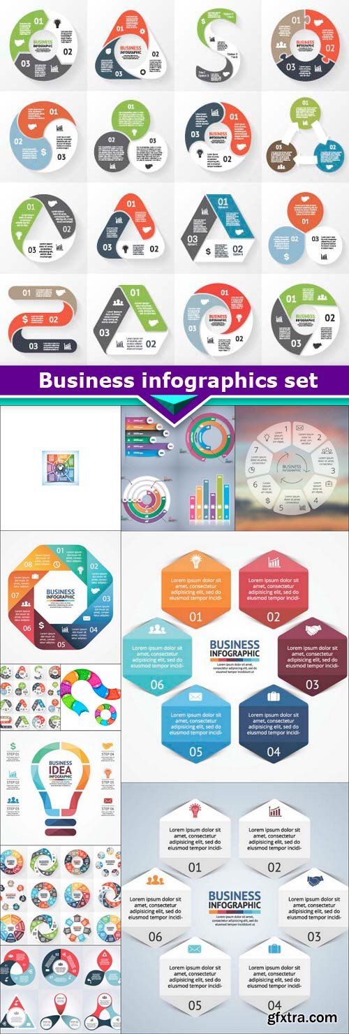 Business infographics set 11X EPS