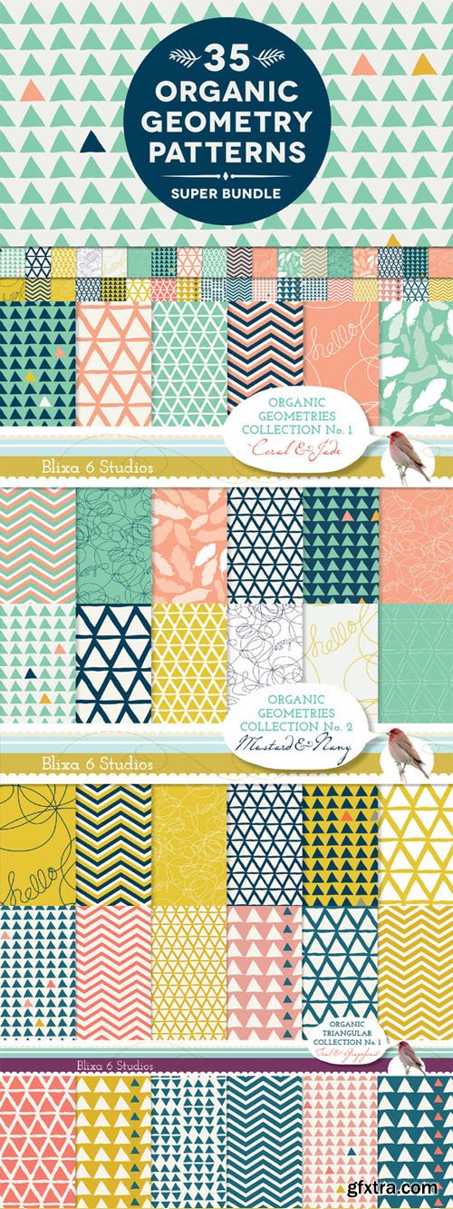 35 Organic Geometry Patterns Bundle - CM 28029