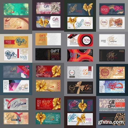 Collection gift certificate business card banner flyer calling card poster 25 EPS