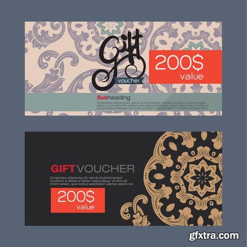 Collection gift certificate business card banner flyer calling card poster 25 EPS