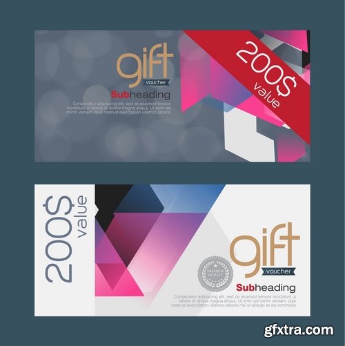 Collection gift certificate business card banner flyer calling card poster 25 EPS