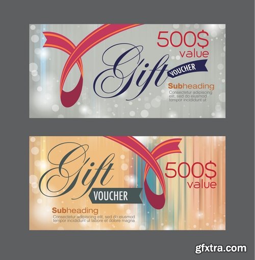 Collection gift certificate business card banner flyer calling card poster 25 EPS