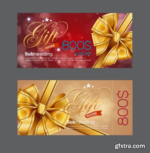 Collection gift certificate business card banner flyer calling card poster 25 EPS