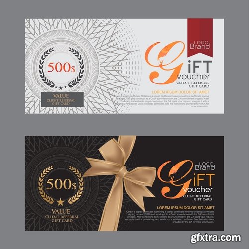 Collection gift certificate business card banner flyer calling card poster 25 EPS