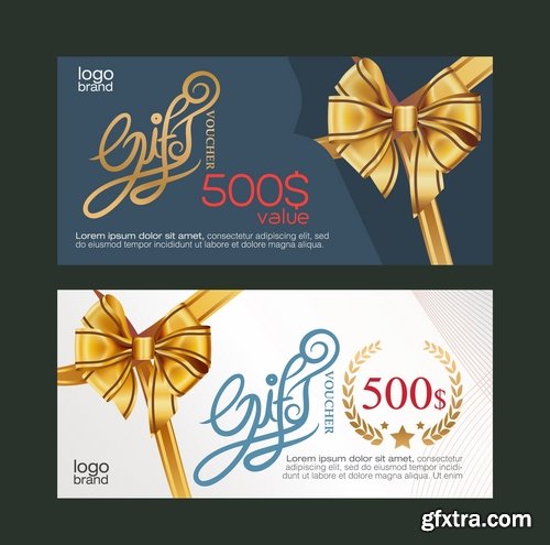 Collection gift certificate business card banner flyer calling card poster 25 EPS