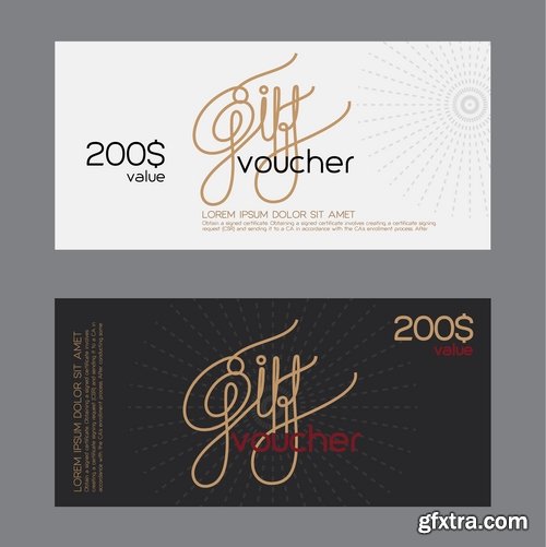 Collection gift certificate business card banner flyer calling card poster 25 EPS