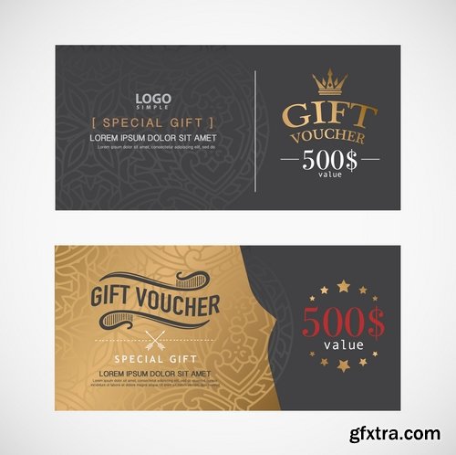 Collection gift certificate business card banner flyer calling card poster 25 EPS